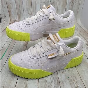 PUMA Cali Women’s White Yellow Gold Sneakers Platform Shoes Size 7 Casual
